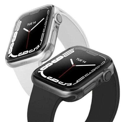 UNIQ etui Glase Apple Watch Series 7/8 41mm. Dual Pack przezroczysty-dymny/clear-smoke