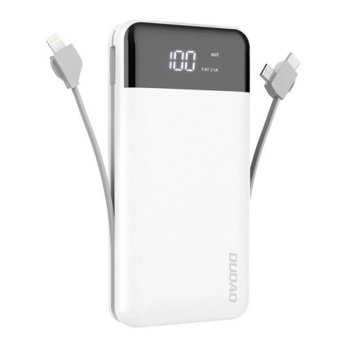 Dudao K1Pro powerbank 20000mAh with built-in cables white (K1Pro-white)