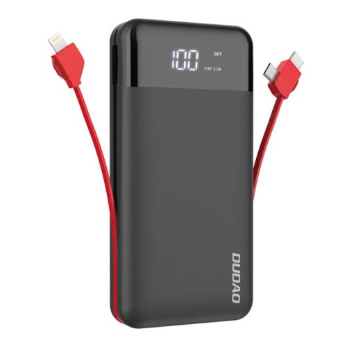 Dudao K1Pro powerbank 20000mAh with built-in cables black (K1Pro-black)