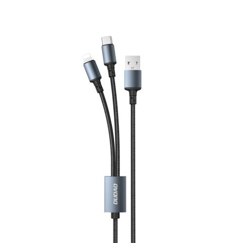 Dudao 2in1 USB cable for charging USB-A - USB-C / Lightning 6A 1.2m black (TGL2)