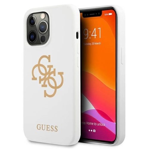 Guess GUHCP13LLS4GGWH iPhone 13 Pro / 13 6,1" biały/white hard case Silicone 4G Logo