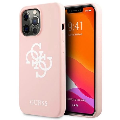 Guess GUHCP13LLS4GWPI iPhone 13 Pro / 13 6.1" pink/pink hard case Silicone 4G Logo