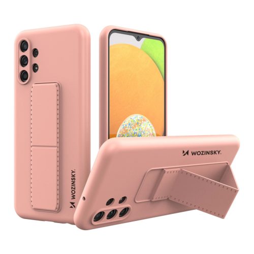 Wozinsky Kickstand Case Silicone Stand Cover for Samsung Galaxy A13 5G Pink