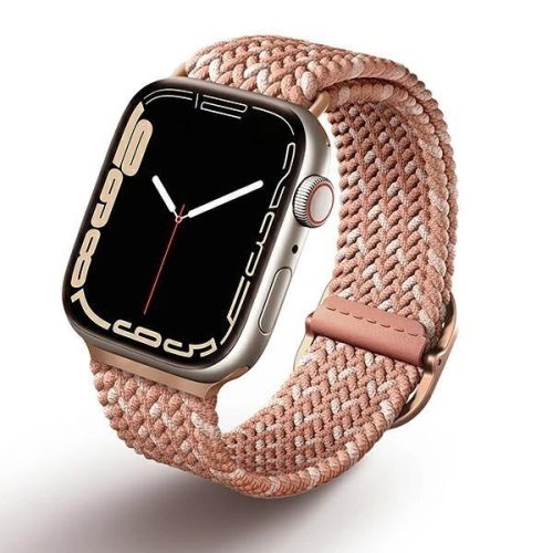 UNIQ pasek Aspen Apple Watch 40/38/41mm Series 4/5/6/7/8/SE/SE2 Braided DE różowy/citrus pink