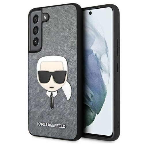 Karl Lagerfeld KLHCS22MSAKHSL S906 S22+ srebrny/silver hardcase Saffiano Ikonik Karl's Head