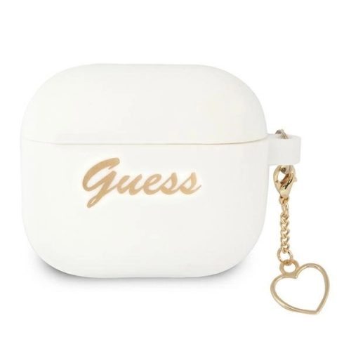 Guess GUA3LSCHSH AirPods 3 cover white/white Silicone Charm Heart Collection