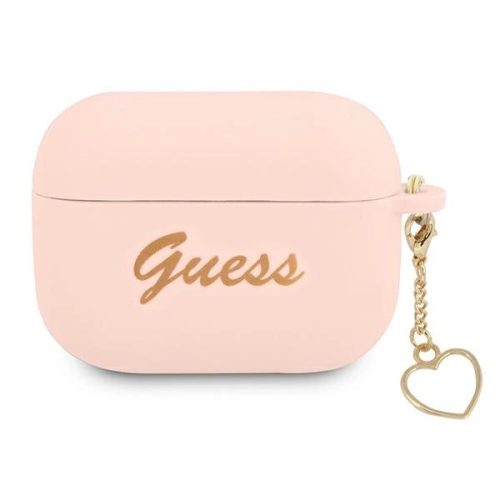 Guess GUAPLSCHSP AirPods Pro cover pink/pink Silicone Charm Heart Collection