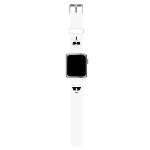 Karl Lagerfeld Strap KLAWMSLCKW Apple Watch 38/40/41mm white/white strap Silicone Karl & Choupette Heads