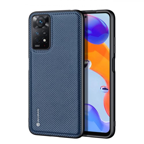 Dux Ducis Fino case cover covered with nylon material for Xiaomi Redmi Note 11 Pro 5G / 11 Pro blue