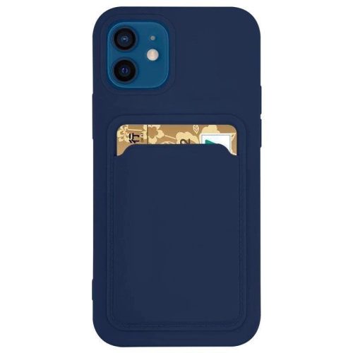 Card Case Silicone Case Wallet with Card Pocket Documents for Samsung Galaxy S22+ (S22 Plus) Navy Blue