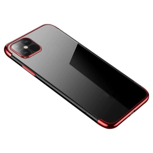 Clear Color case Gel TPU cover with a metallic frame for Samsung Galaxy A33 5G red