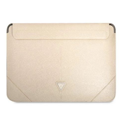 Guess Sleeve GUCS16PSATLE 16" beige / beige Saffiano Triangle Logo