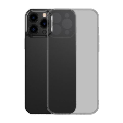 Baseus Frosted Glass Case Cover for iPhone 13 Pro Hard Cover with Gel Frame black (ARWS001001)