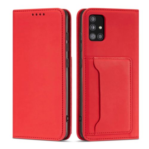 Magnet Card Case Case for Xiaomi Redmi Note 11 Pro Pouch Wallet Card Holder Card Stand Red