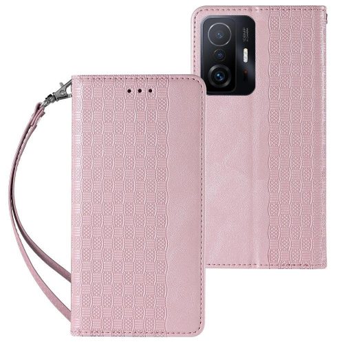 Magnet Strap Case Case for Samsung Galaxy A12 5G Pouch Wallet + Mini Lanyard Pendant Pink