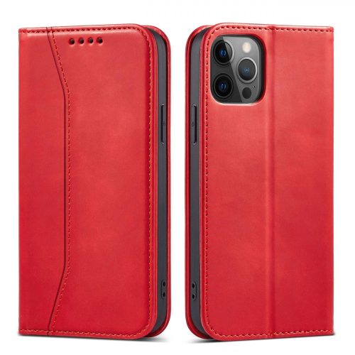 Magnet Fancy Case Case for iPhone 12 Pro Pouch Wallet Card Holder Red