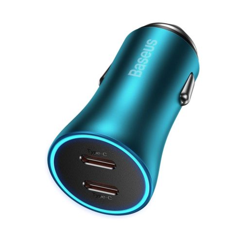 Baseus Golden Contactor Pro car charger 2x USB-C 40W blue (CGJP000003)