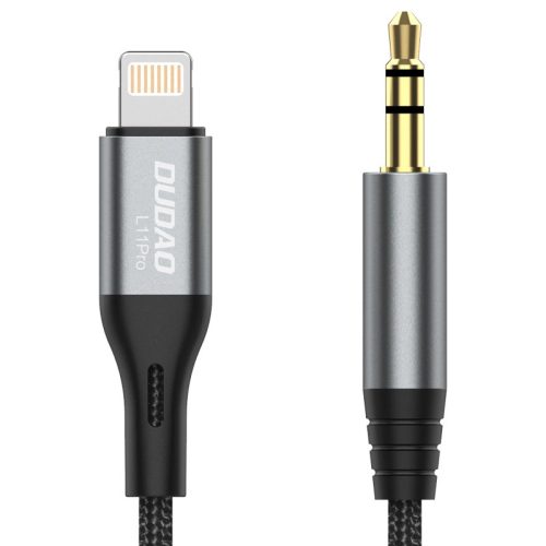 Dudao audio cable Lightning - mini jack 3.5mm 1m gray (L11PRO)