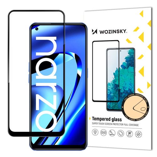 Wozinsky Super Tough Full Glue Tempered Glass Full Screen With Frame Case Friendly Realme Narzo 50A Black