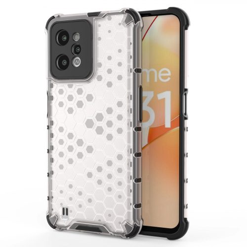 Honeycomb case armored cover with a gel frame Realme C31 transparent