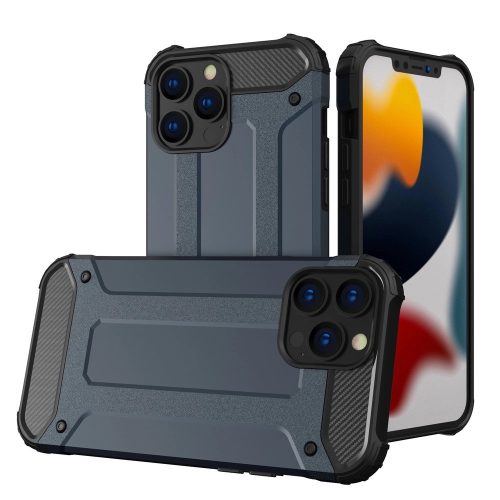 Hybrid Armor Ütésálló Tok iPhone 14 Pro armored hybrid cover Sötétkék