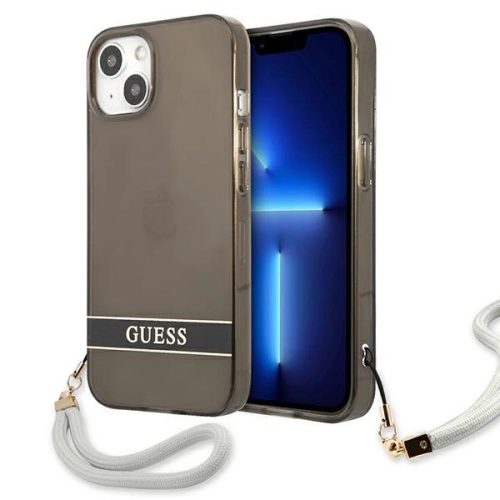 Guess GUHCP13MHTSGSK iPhone 13 6.1" black/black hardcase Translucent Stap