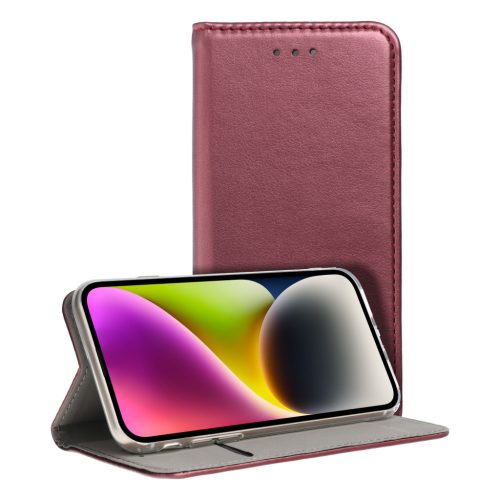 SMART MAGNETO Book case for MOTOROLA G34 burgundy