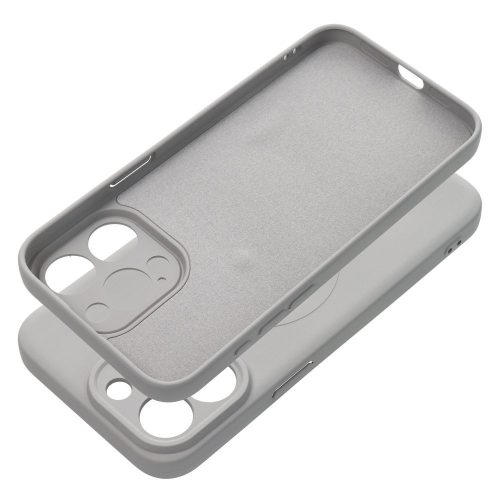 SILICONE MAG COVER case compatible with MagSafe for IPHONE 16 Pro titanium grey