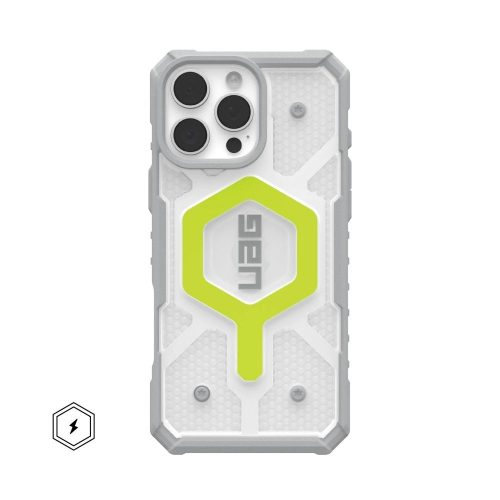 Case (UAG) Urban Armor Gear Pathfinder Clear compatible with MagSafe for IPHONE 16 Pro Max active neon