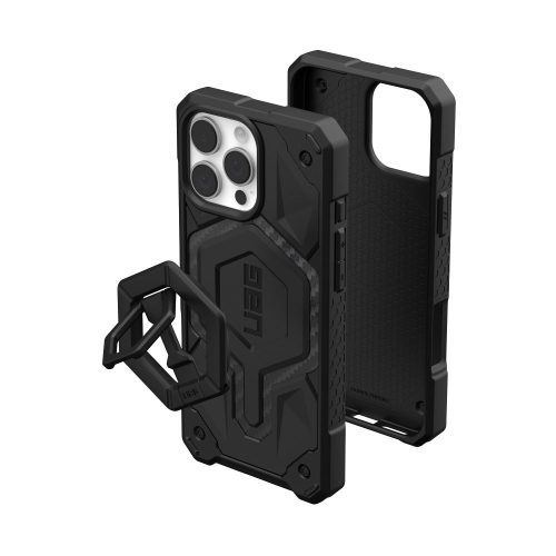 Case (UAG) Urban Armor Gear Monarch Pro MagSafe Bundle and Magnetic Ring Stand for IPHONE 16 Pro Max compatible with MagSafe carbon fiber / black