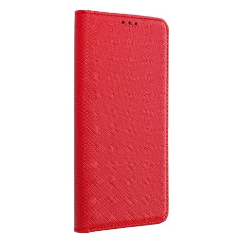 Samsung S21 FE Smart Case Book Notesz Tok Kitámasztható - Bankkártyatartóval Piros