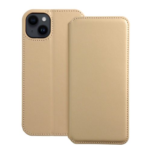 DUAL POCKET Book case for IPHONE 14 Plus gold