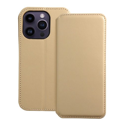 DUAL POCKET Book case for IPHONE 14 PRO gold