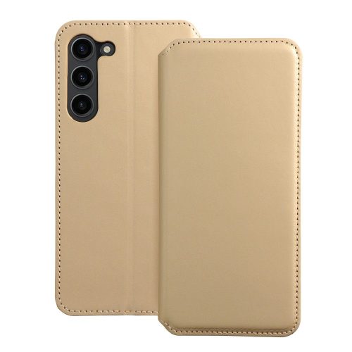 DUAL POCKET Book case for SAMSUNG S23 gold