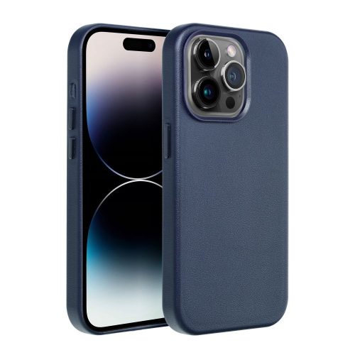 LEATHER MAG COVER case for IPHONE 15 Plus indigo blue