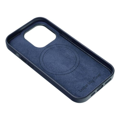 LEATHER MAG COVER case for IPHONE 15 Pro indigo blue