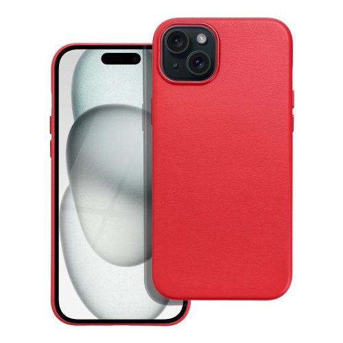 LEATHER MAG COVER case for IPHONE 15 Plus red