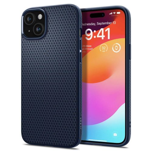 SPIGEN case LIQUID AIR for IPHONE 15 navy blue