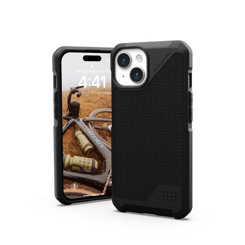 (UAG) Urban Armor Gear Metropolis LT case compatible with MagSafe for IPHONE 15 kevlar black