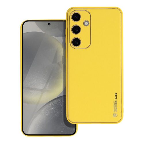 LEATHER Case for SAMSUNG Galaxy S24 PLUS yellow
