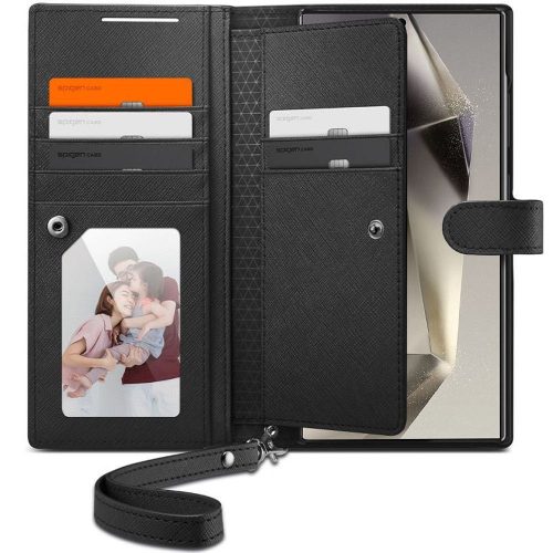 SPIGEN WALLET S Plus book for SAMSUNG S24 Ultra black