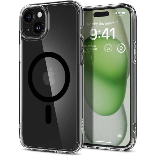 SPIGEN case ULTRA HYBRID MAG compatible with MagSafe for IPHONE 16 black