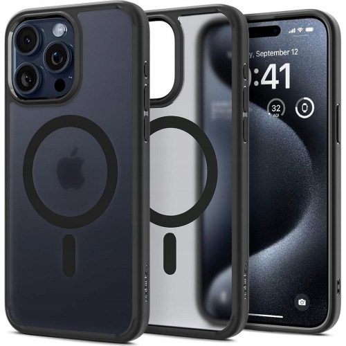 SPIGEN case ULTRA HYBRID MAG compatible with MagSafe for IPHONE 16 Pro Max frost black