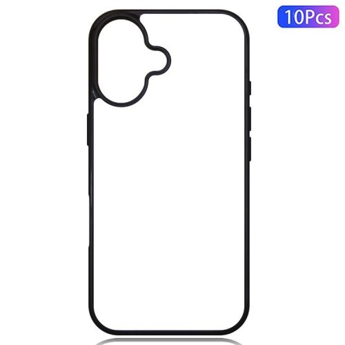 10Pcs  /  Pack For iPhone 16 Case Shockproof PC+TPU Phone Cover Support Heat Transfer Printing