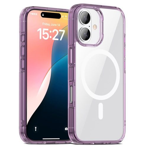 Aurora Series For iPhone 16 Case Compatible with MagSafe TPU+PC Crystal Clear Back Cover - Purple