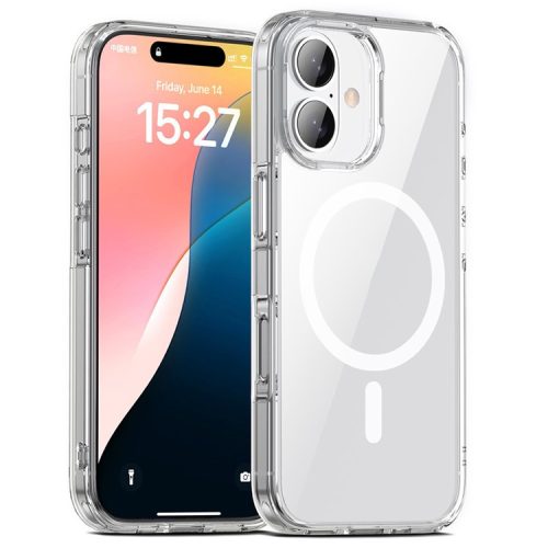 Aurora Series For iPhone 16 Case Compatible with MagSafe TPU+PC Crystal Clear Back Cover - Transparent