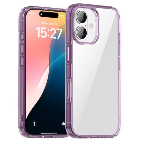 Aurora Series For iPhone 16 Case TPU+PC Crystal Clear Back Cover - Purple