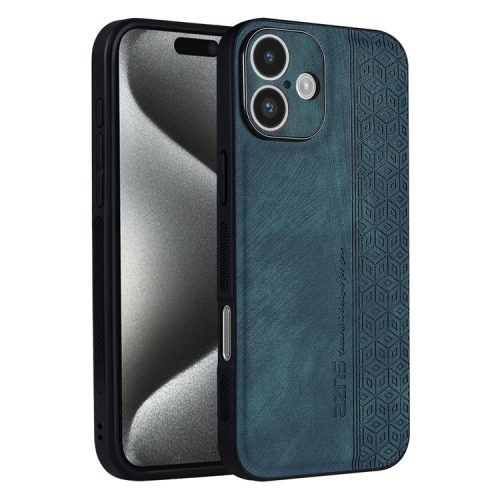 AZNS For iPhone 16 Case Protective PU Leather Covered TPU Phone Shell - Green