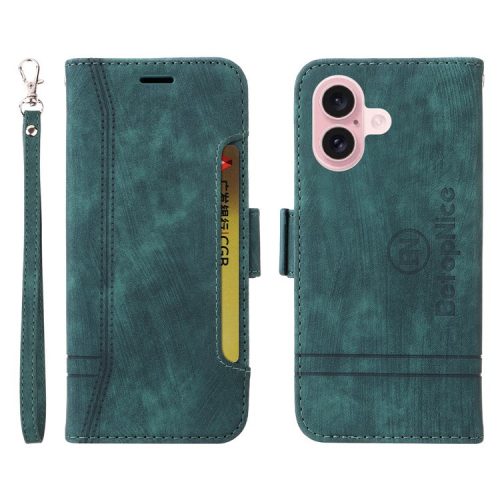 BETOPNICE 001 for iPhone 16 Case Leather Phone Cover Handbag Flip Stand Protective - Green