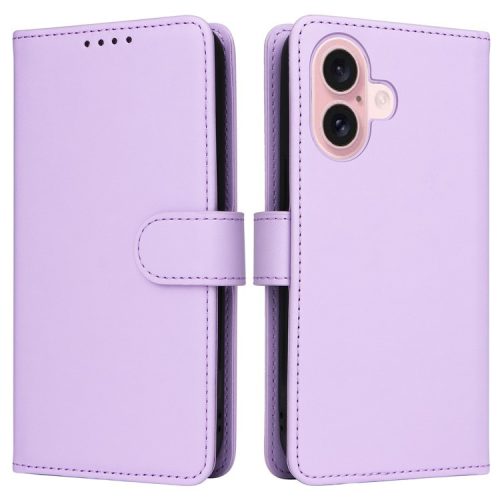 BETOPNICE 005 For iPhone 16 Wallet Case Magnetic Detachable Leather Phone Cover - Purple